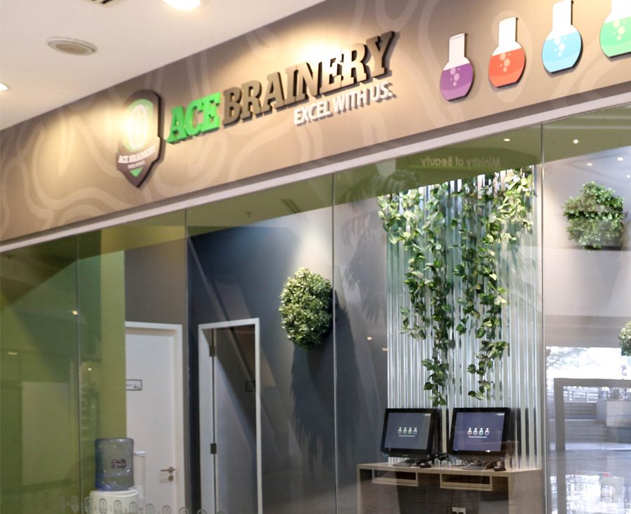 The Ace Brainery centre entrance with the Ace Brainery sign